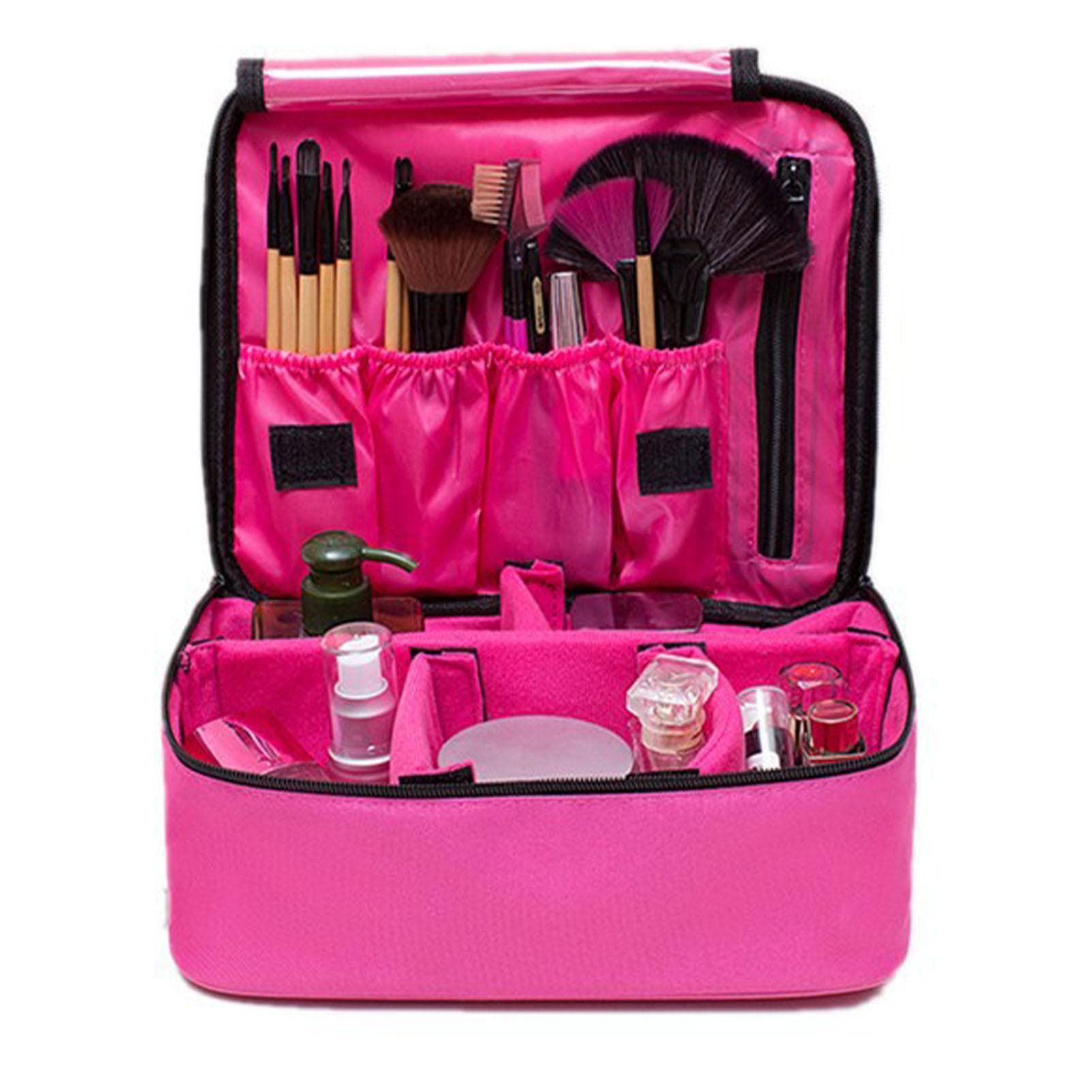 Cosmetic Case Adjustable Divider Waterproof Shockproof Large Capacity Portable Makeup Toiletry Bag