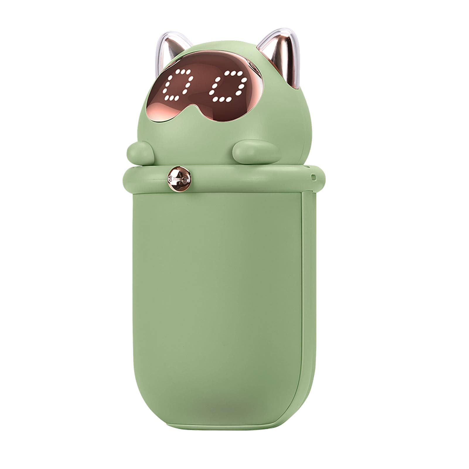 Kitten power bank with hand warmer function, 10000 mAh green