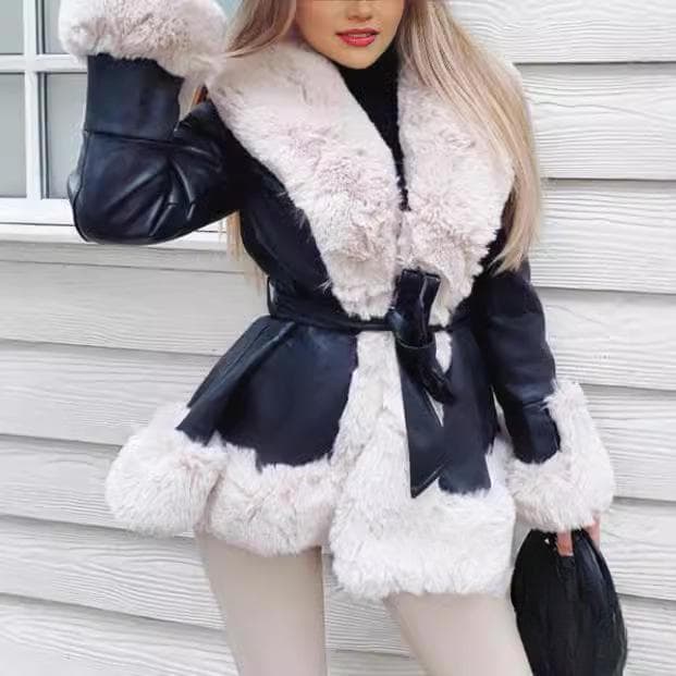 Women's Clothing Fur Fur Integrated Waist Temperament Warm Fur M