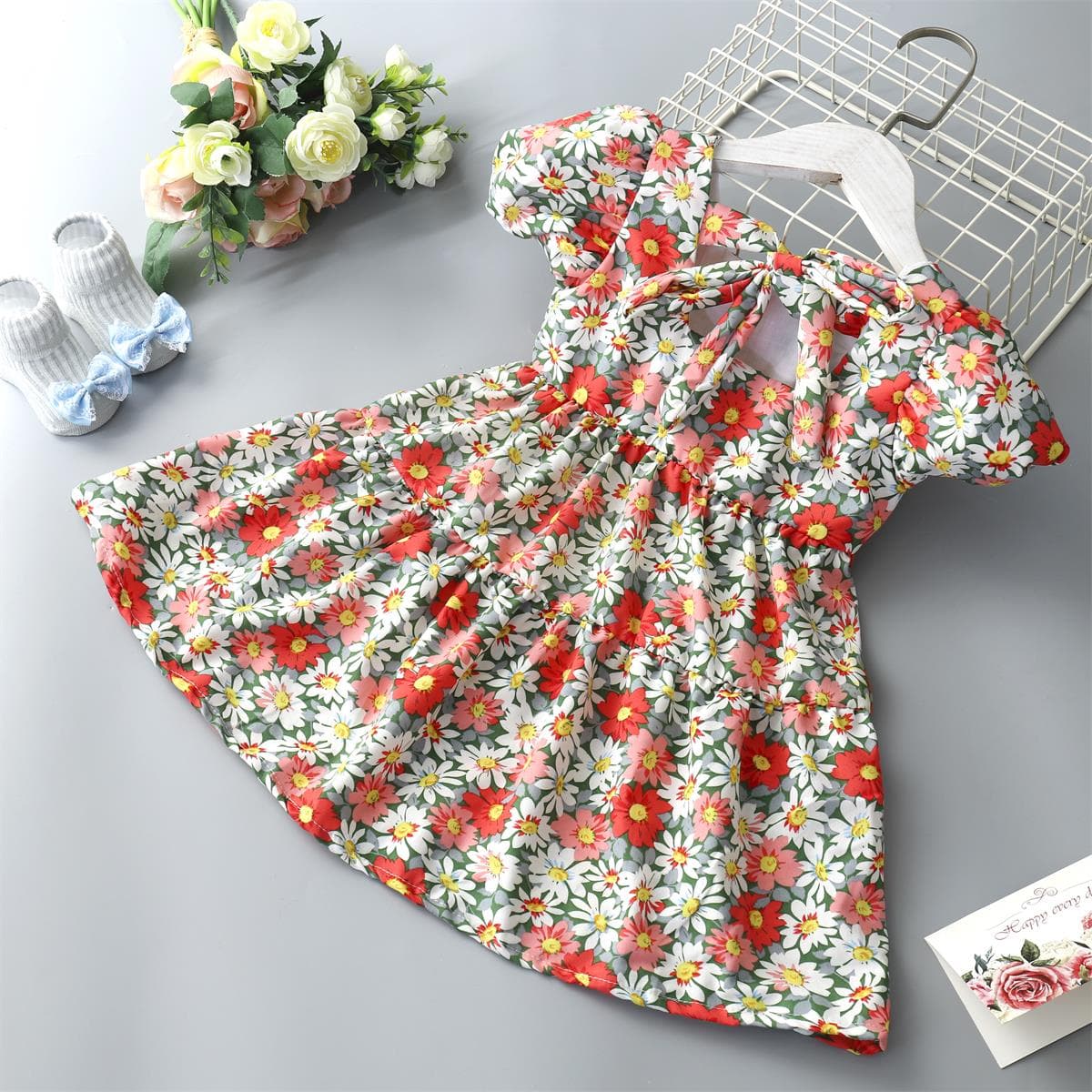 Toddler Baby Girl Dress Romper Floral Skirts Baby Sundress Cute Infant Girl Clothes S