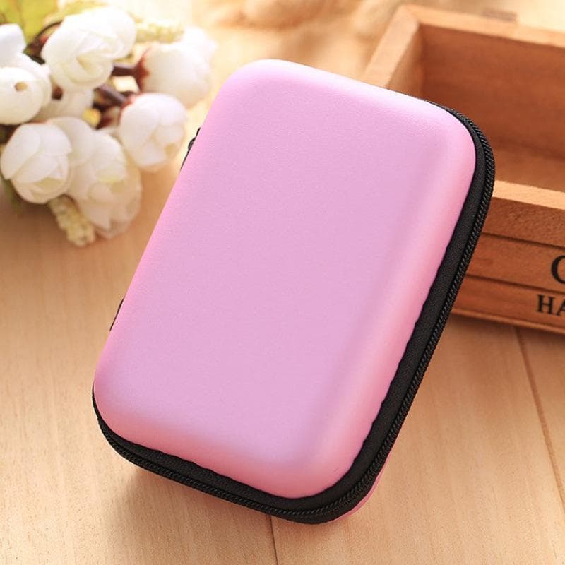9.5*13.3cm Earphone Box Zipper Data Cable Charging Line Cable Storage Case Bag Women Girls Lipsticks Cards Coin Storage Box 12*8.5*4CM