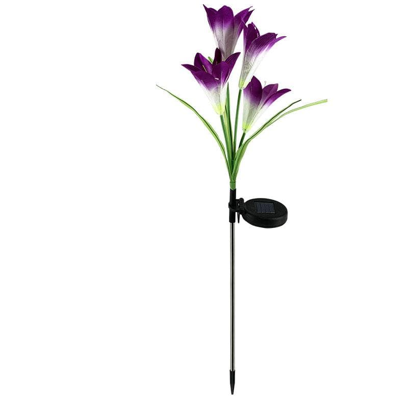 Solar Lily Ground mounted lamp Best Choice for Solar Flowers Outdoor Waterproof utdoor Solar Lights Garden Lights purple