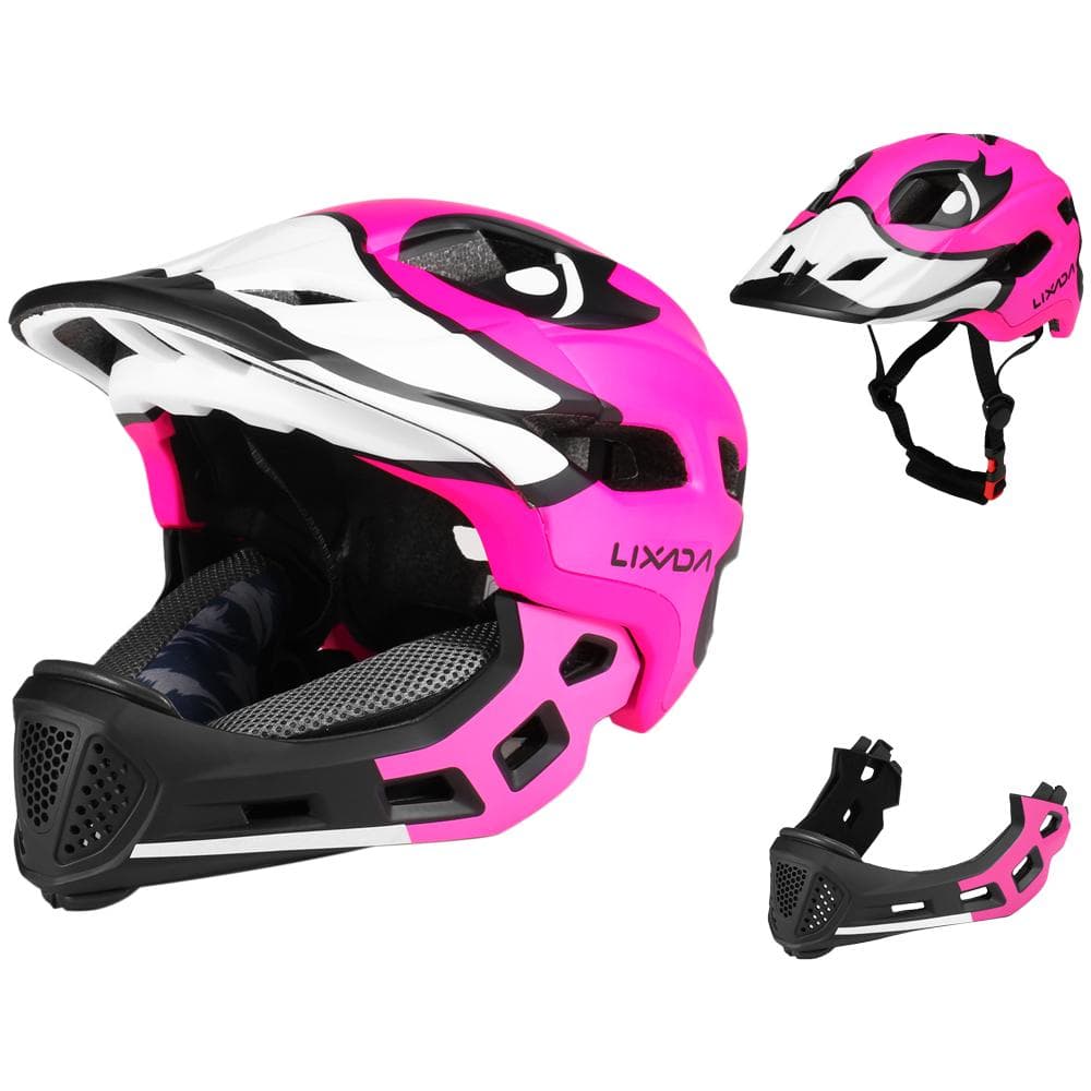 Lixada Kids Detachable Full Face Helmet Children Sports Safety Helmet for Cycling Skateboarding Rose