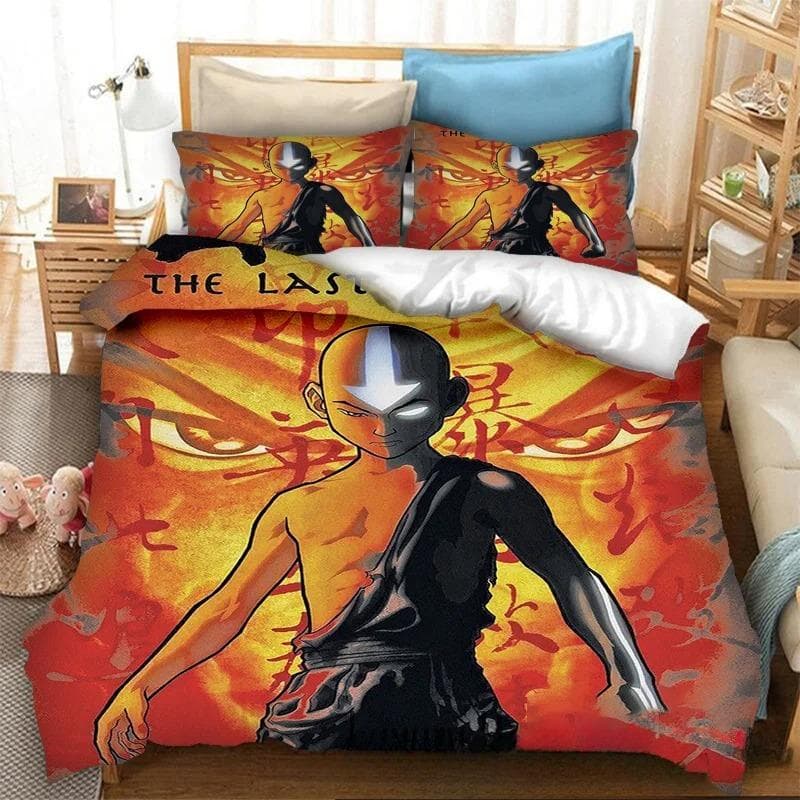 3D Print Avatar The Last Airbender Bedding Set Double Twin King Duvet Cover Comforter Pillowcase Boys Girls Adults Bedroom 155x220cm 3pcs