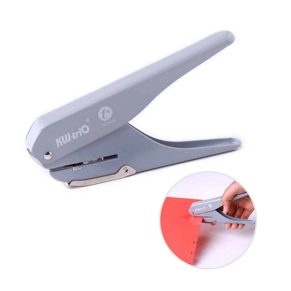KWtrio Handheld DIY Mushroom Single Hole Punch Puncher Paper Cutter with Ruler for Office Home grey