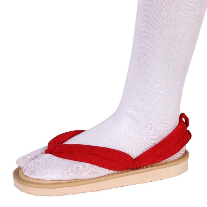 Anime Demon Slayer Cosplay Shoes Kimetsu No Yaiba Kamado Tanjirou Clogs Sandals Kamado Nezuko Geta Kochou Shinobu Flip Flops 42-43 red