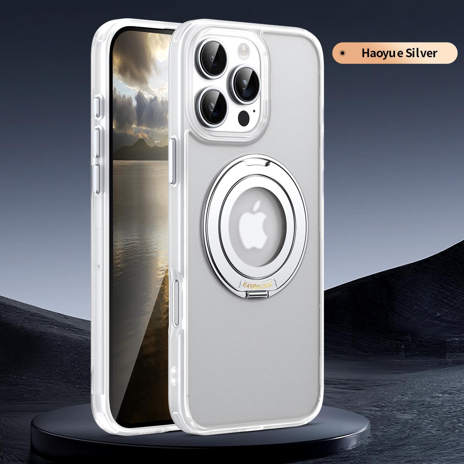 Suitable for Apple 16proMax Magnetic Charging Phone Case, IPhone15 Matte 14 with Rotating Stand Protective Case iPhone13proMax white