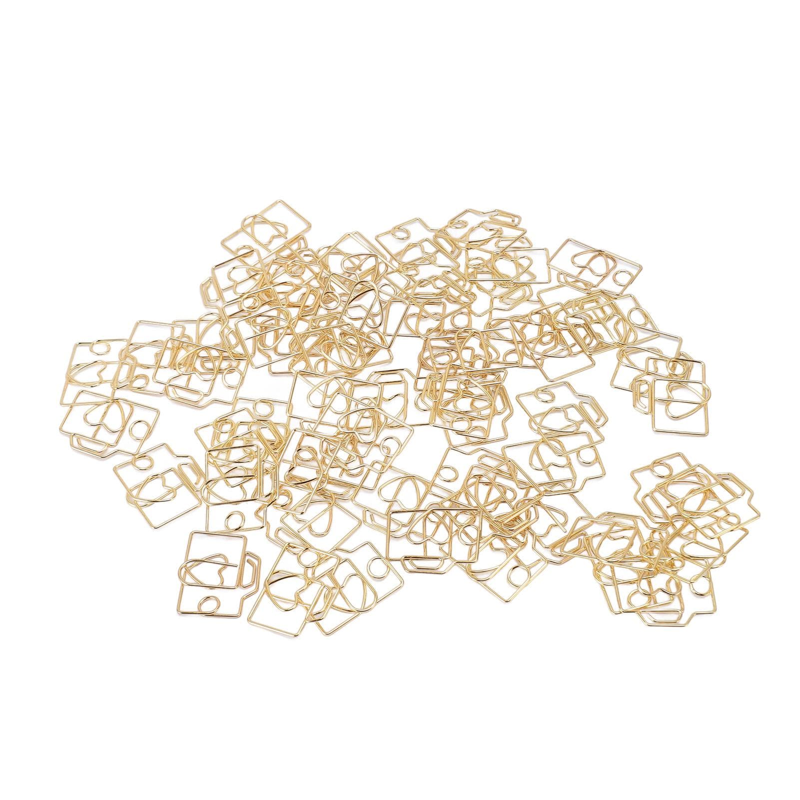 80PCS Paper Clip Iron Camera Shaped Cute Bookmarks Planner Clip with Storage Box for Office Gold gold
