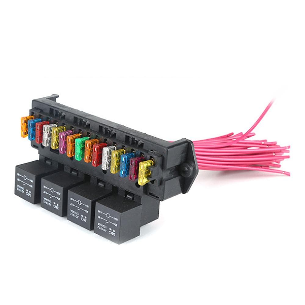 72V Car Fuse Box 15-way Wire Fuse Block Box Multi-circuit Control Box Car Wire Fuse Holder with black