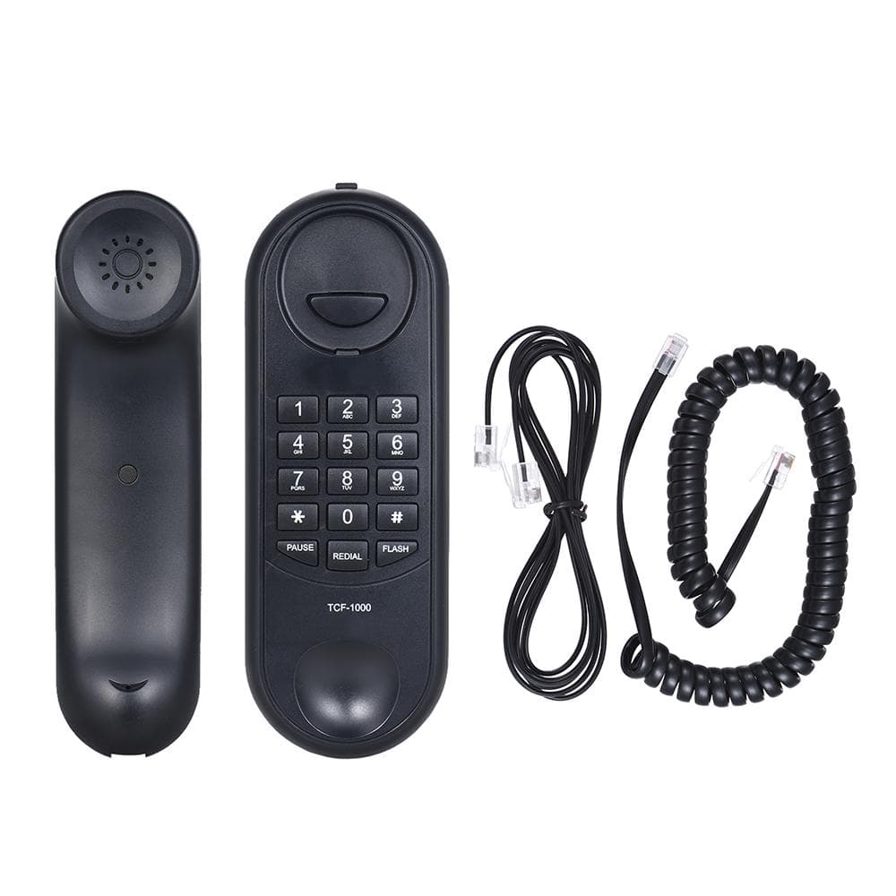 Corded Phone Desk Home Telephone Desk Hotel Bar Call Center Wall Mountable black
