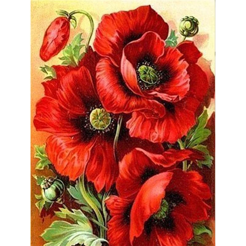 Diamond Painting Flower Cross Stitch Needlework DIY Mosaic Embroidery Rhinestone Decoration Home 40X50CM