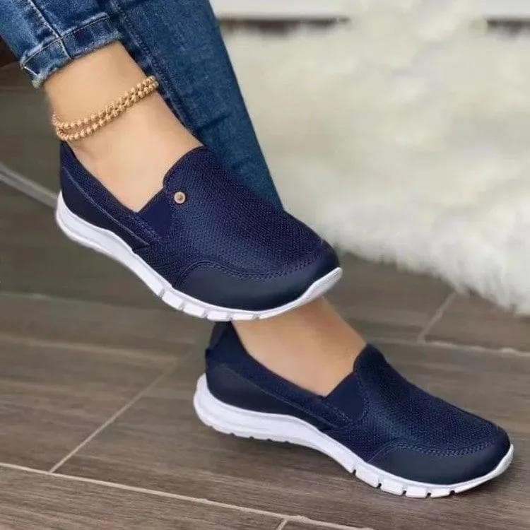 Large  New Women Brand Summer Mesh Feet Cover Fashion Casual Women's One Step Lazy Flat Shoes Casual Shoes 36-43 36