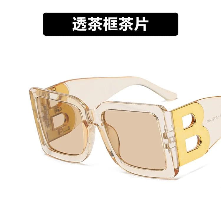 The Letter B Large Square Sunglasses Women Trendy Retro Personalized Framed Glasses Accessories