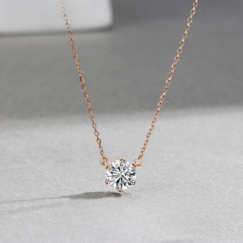 Necklace Women's Six-Claw Diamond Necklace Niche Design Fashion Pendant Jewelry