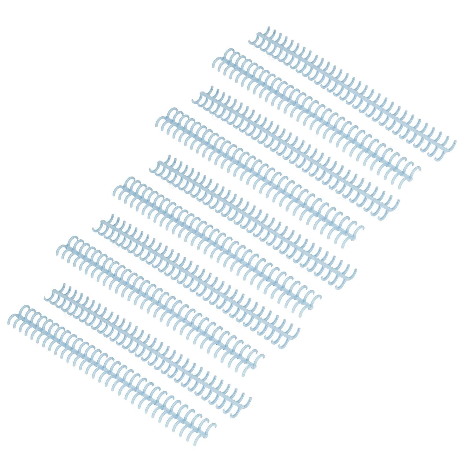 10PCS Binding Spine 30 Holes 12mm Diameter DIY Cuttable Plastic A4 Wire Binding Spines for School light blue