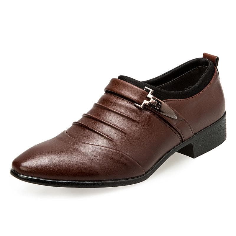 Men's Casual Shoes Spring Men's Shoes Business Formal Leather Shoes All-match Slip-on Shoes 48 brown