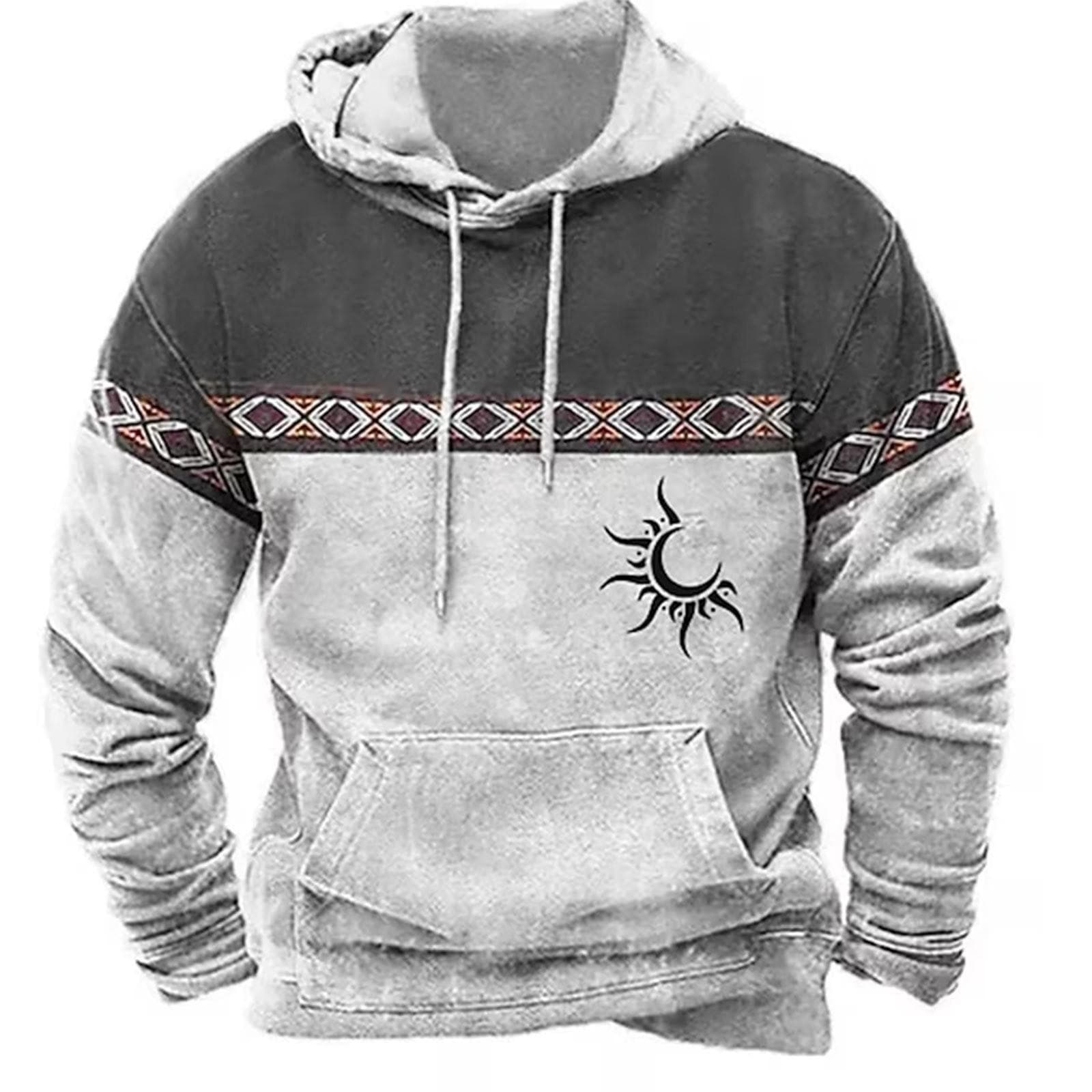 Men's Large Size 3D Printed Hooded Sweatshirt Hip Hop Trend Sweatshirt Loose Peplum Sports Tops 6XL