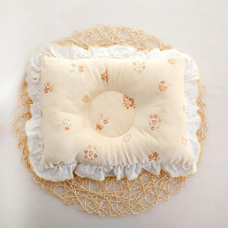 Baby pillow, newborn anti deviation head shaping pillow, baby health groove pillow, newborn head protection pillow, all seasons yellow