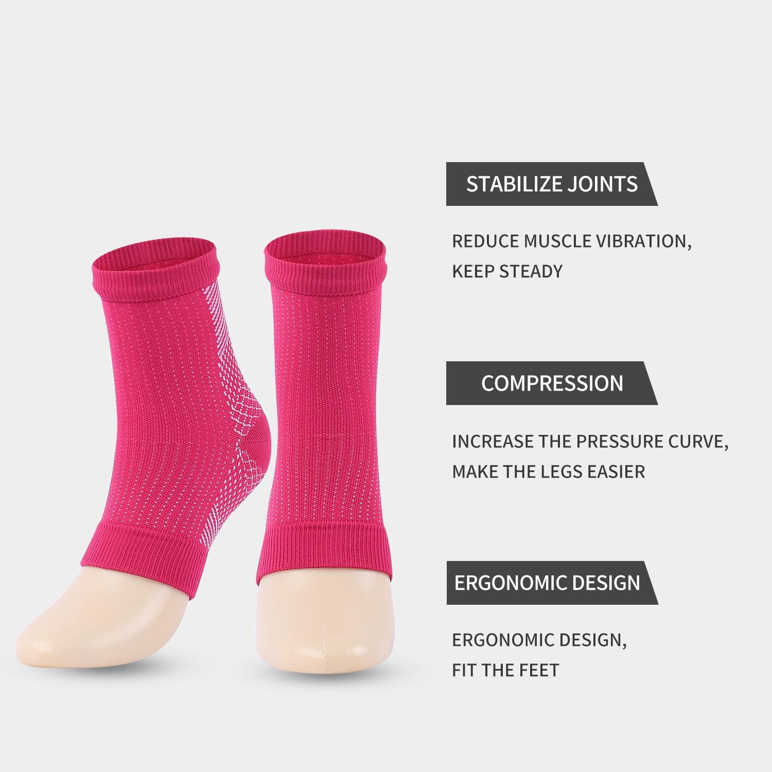 Spot Solid Color Pressure Sheath New Arch Protective Ankle Socks Sports Plastic Foot L XL