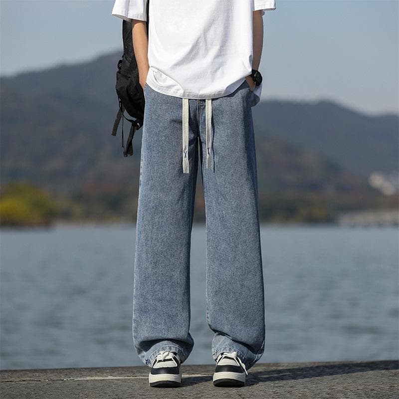 Jeans Men's Spring and Autumn Loose Retro Casual Pants Men's Teen American Retro Wash Trousers 3XL