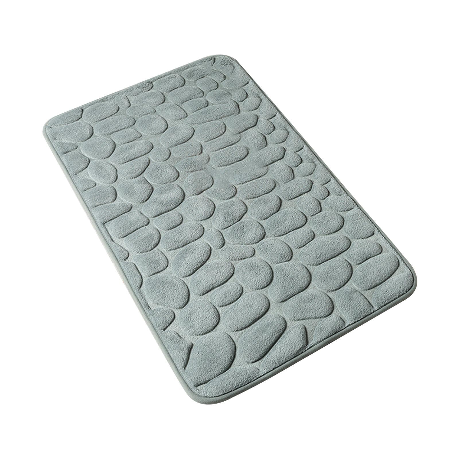 Bath Mat Cobblestone Embossed Soft Memory Foam Pad Floor Rug Non Slip Water Absorbent Door Mat grey