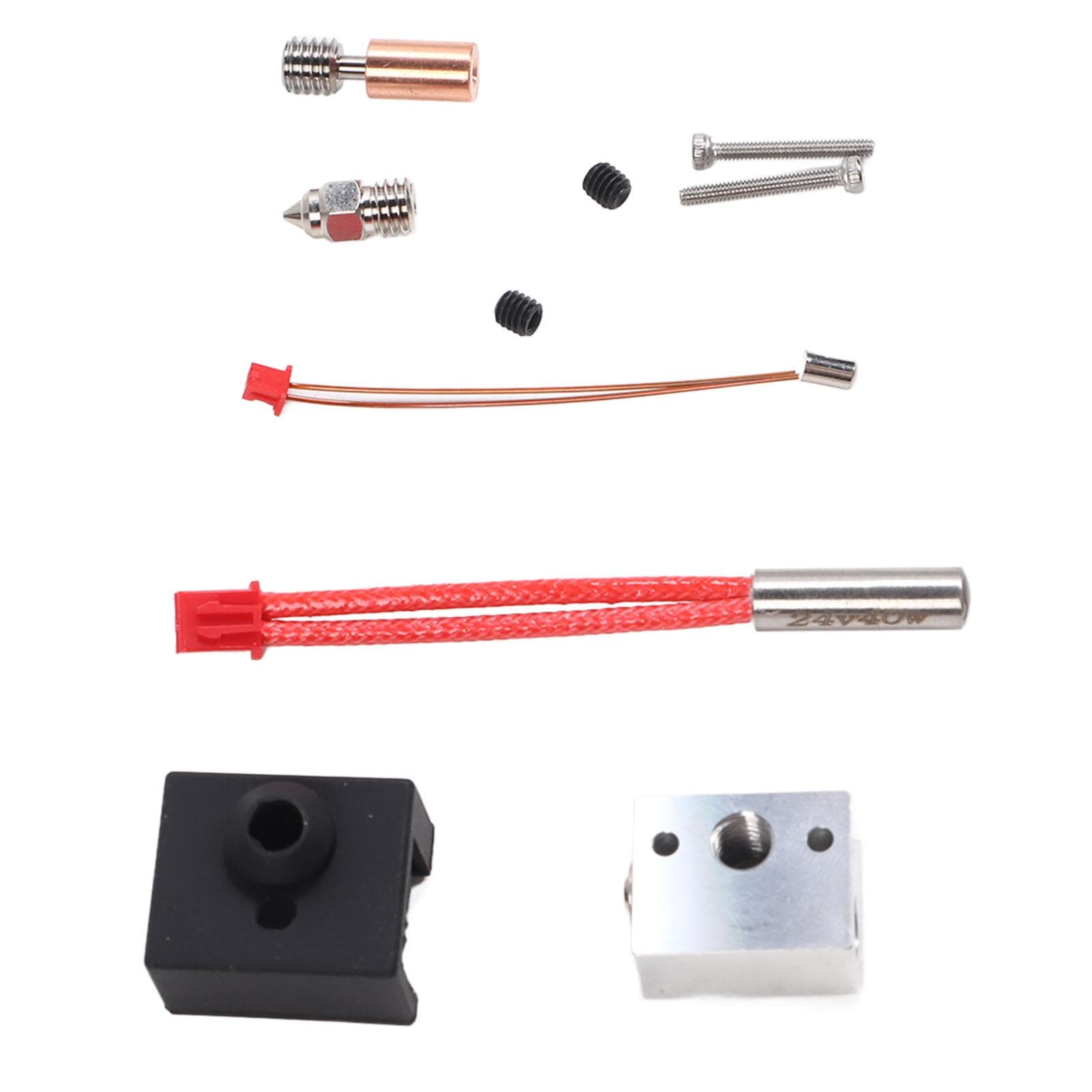 3D Printer Hotend Kit Hot End 300 celsius Nozzle Throat Heating Block 24V 40W Set for Ender 3 S1