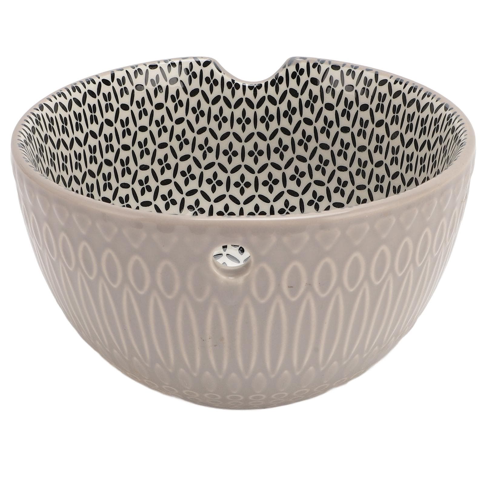 Ceramic Yarn Bowl Delicate Elegant Kitting Bowl Yarn Holder for Crocheting Projects Home Decor light gray