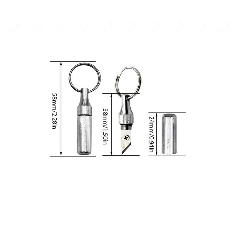 1pc Stainless Steel Portable Pocket Knife Mini Brass Capsule Knife silver