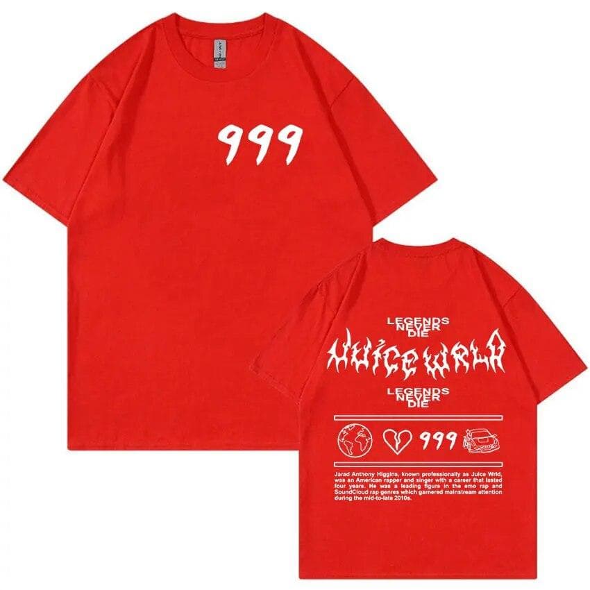 Rapper Juice Wrld 999 2023 Graphic T-Shirt Unisex WoUnisex Fashion Cotton Oversized T-shirts Hip Hop Vintage Gothic T Shirt Streetwear 2XL