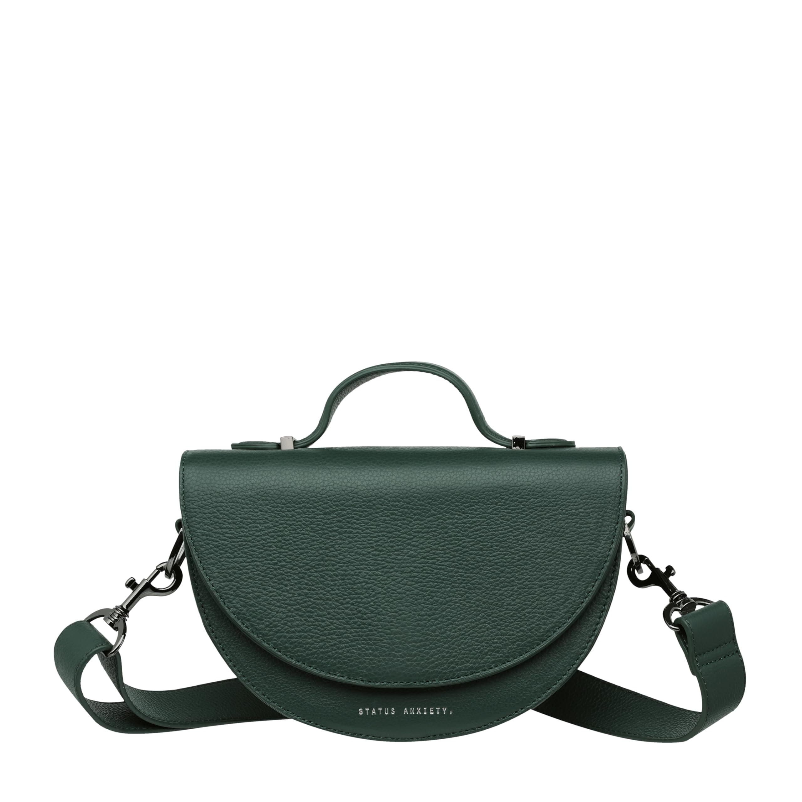 Status Anxiety ALL NIGHTER Shoulder Crossbody Leather Bag with Made of Cowhide Korean Green Bag, Women's, Bag, Strap, Leather, Style, green