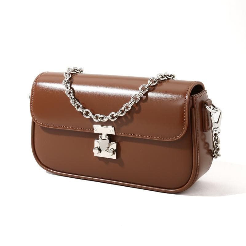 High-end Small Square Bags, Trendy Crossbody Bags, Market Single-shoulder Bags, Niche Design Leather Women's Bags brown