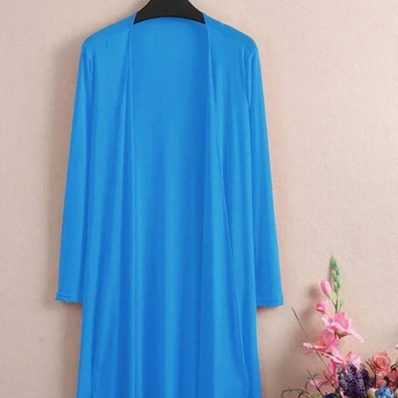 Spring Summer Women Long Cardigan Long Sleeve Sun Protection Clothing Loose Coat Jacket Shawl Outerwear XL sky blue
