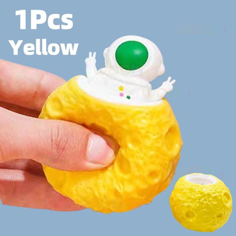 Squeeze Astronauts Planet TPR Cup Anti Stress Pop Up Funny Toys Joke Decompression Fidget Sensory Stress Gift for Kids Adults yellow