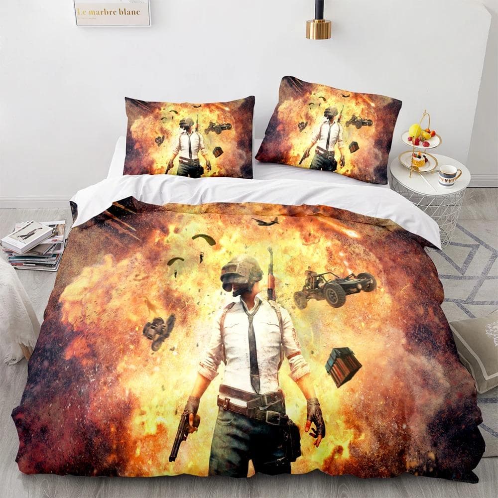 PUBG Bedding Set Single Twin Full Queen King Size Game PUBG Bed Set Aldult Kid Bedroom Duvetcover Sets 3D Print Menwomen 034 70x133cm 2pcs
