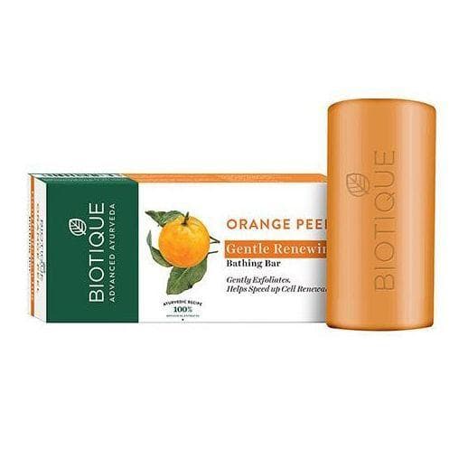 Soap with orange peel: for skin renewal (150 g), Orange Peel Gentle Renewing Bathing Bar, Biotique 6.8374999999999995