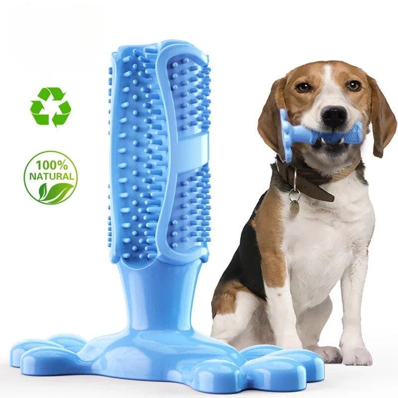 Small Dog Toys Bite-resistant Teeth Grinding Chewing Gum Toy Dog Teeth Brush Supplies Puppy Dogs Teeth Oral Cleaning Toys blue