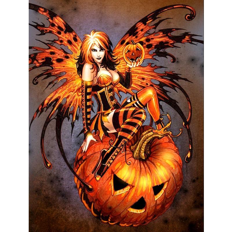 5D DIY Diamond Painting Full Round/Round Drill Halloween Girl Rhinestone Embroidery Cross Stitch 20X30CM