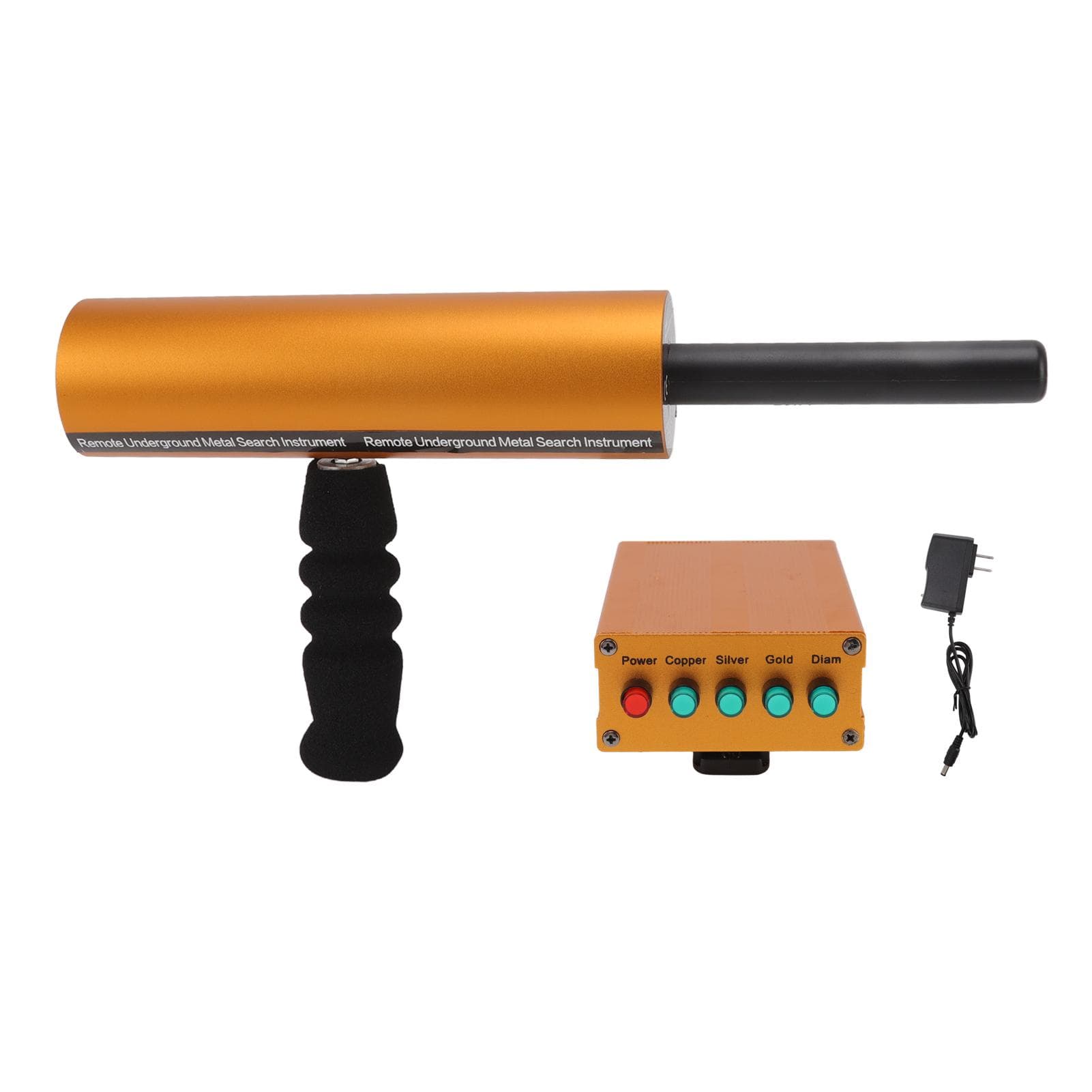 14m Depth AKS Metal Detector 800m Range Aluminum Metal Finder Scanner Equipment 100?240V US Plug gold