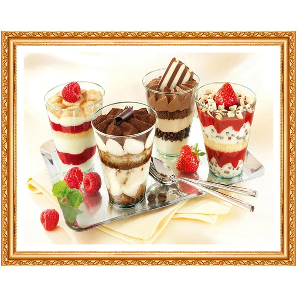 Diamond Landscape Handmade Cross Stitch Wall Art Cake Cup Diamond Embroidery Picture Needlework 20X30CM