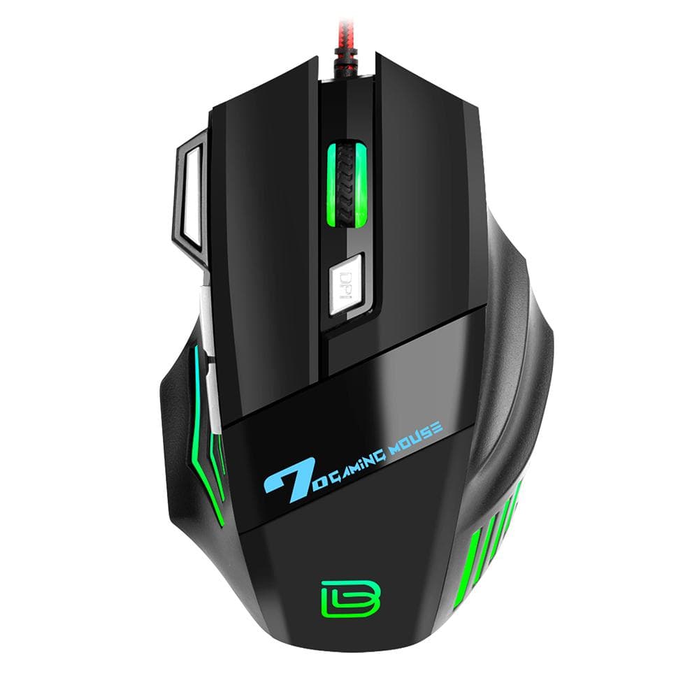 BAJEAL G5 Wired Gaming Mouse RGB Gaming Mouse 7 Keys Ergonomic Mice 4-gear Adjustable DPI for PC black
