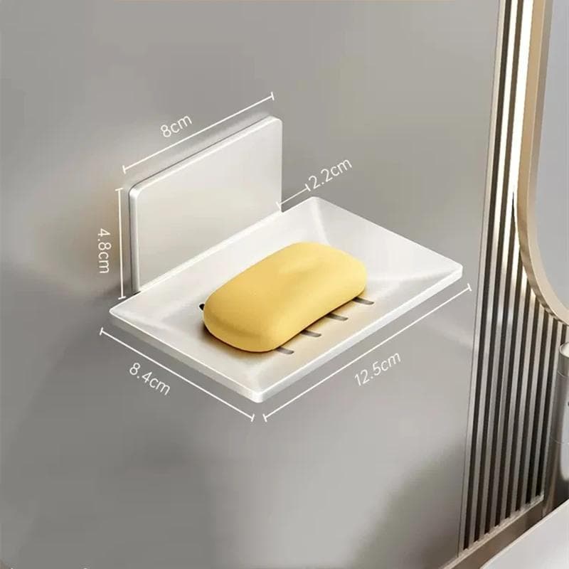 New Aluminum Alloy Soap Holder One-click disassembly Soaps Dish With Drain Water Wall Mounted Soap Box Bathroom Accessories white