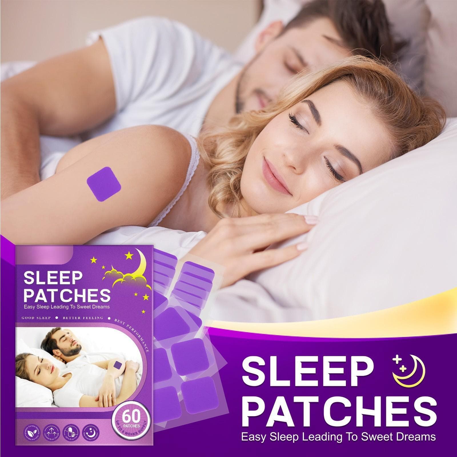 Sleep Patch, Sleep Health Patch, Insomnia Patch, Sleep Patch, Deep Sleep Patch, 60 Patches One Size purple