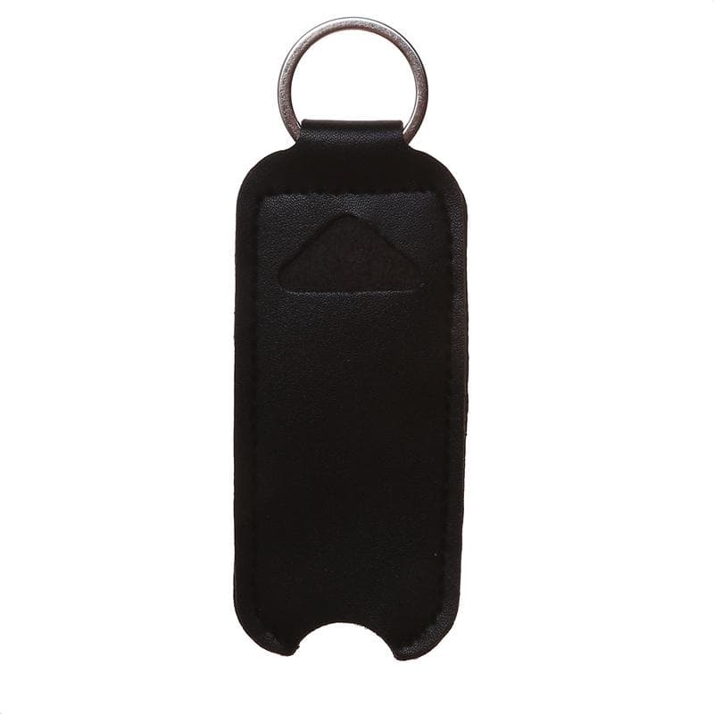 Pu Leather Chapstick Pouch Keys Ring Lipstick Lip Gloss Bag Keychain Holder Portable Lip Balm Bottle Packaging Cover Key Chain black