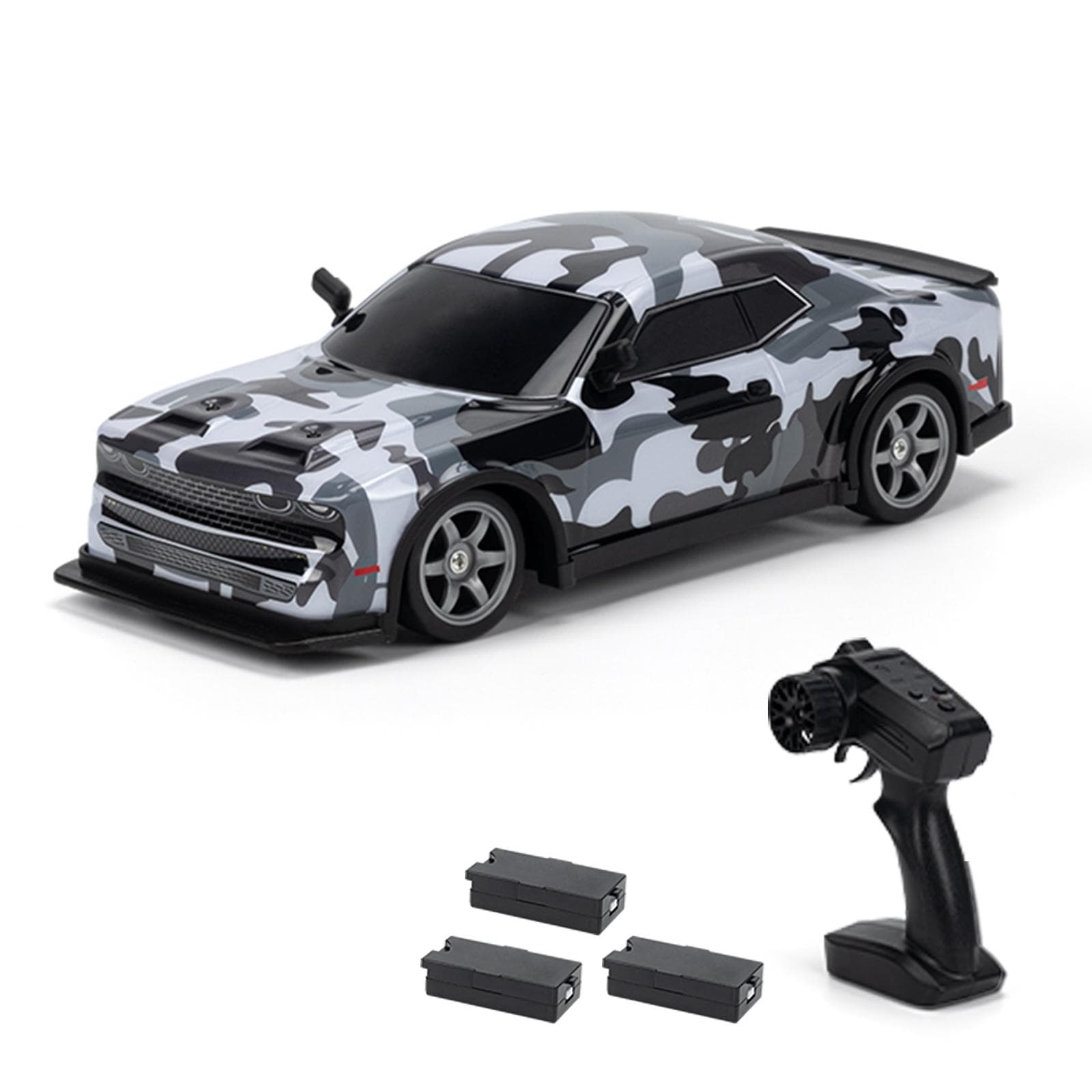 Remote Control Drift Car Remote Control Car 1/16 2.4GHz Remote Control Race Car 4WD with Light Kids 3 battery grey