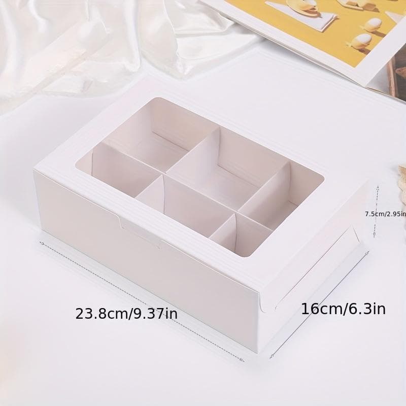 20pcs Transparent Cupcake Packaging Boxes with Windows Suitable for 4 and 6 Cupcake Packaging Boxes, Suitable for Baking Takeout Cupcake Boxes 20pcs
