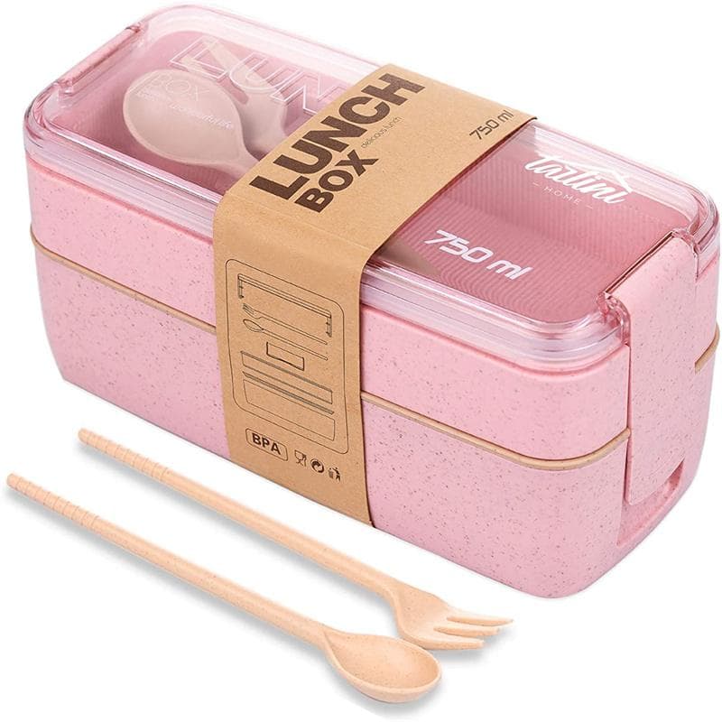 Kids Bento Box Leakproof Lunch Containers Cute Lunch Boxes for Kids Chopsticks Dishwasher Microwave Safe Lunch Food Container pink