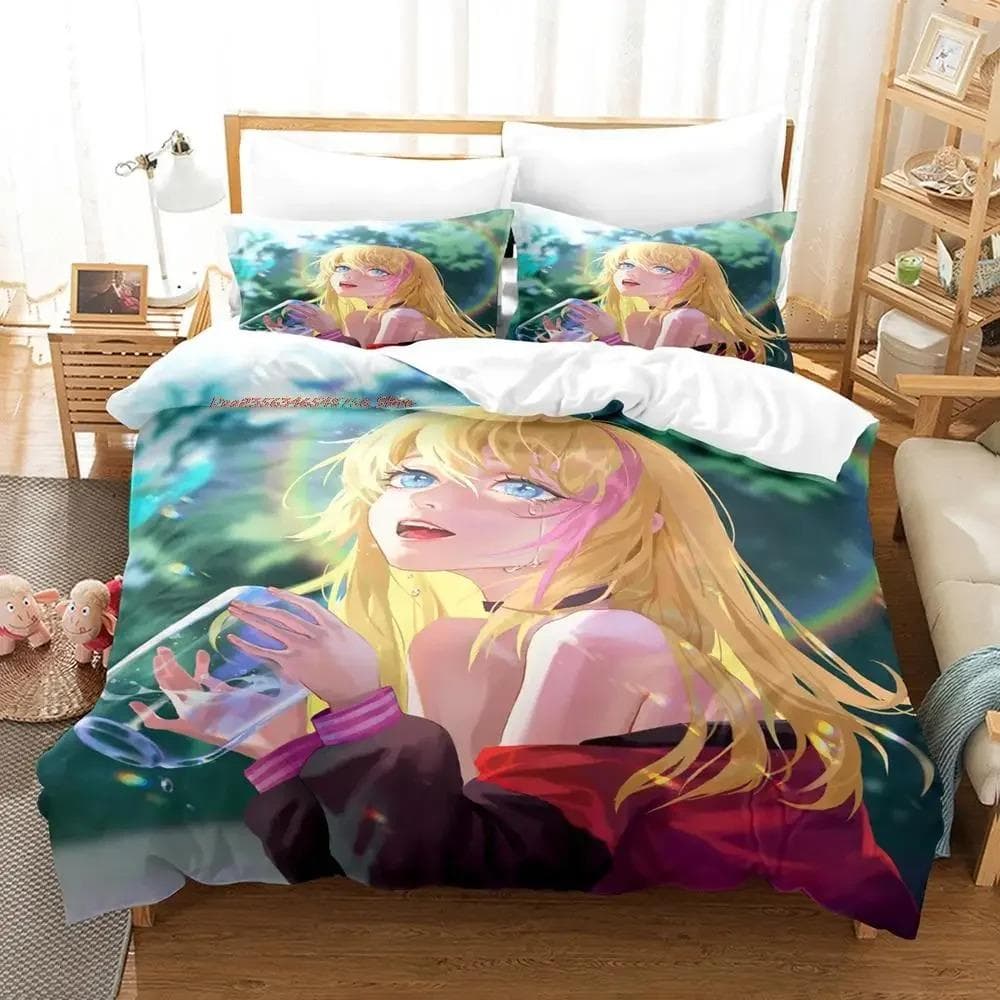 i Wonder Egg Priority Bedding Set Single Twin Full Queen King Size Bed Set Adult Kid Bedroom Duvet cover Sets Anime Bed 70x133cm 2pcs