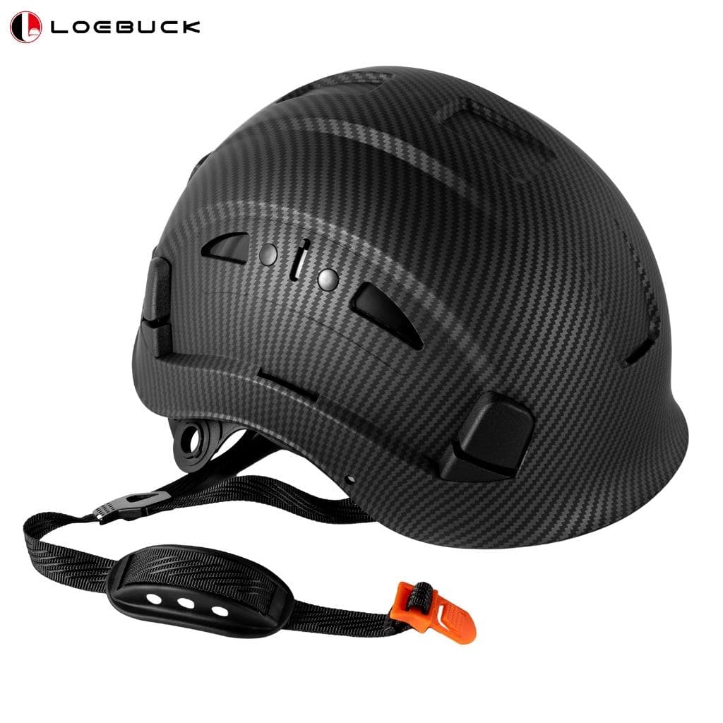LOEBUCK Carbon Fiber Pattern Safety helmet Hard Hats, Construction Approved Hard Hat,ANSI Z89.1 Adjustble Vented Safety Helmet For Men Women, matte black
