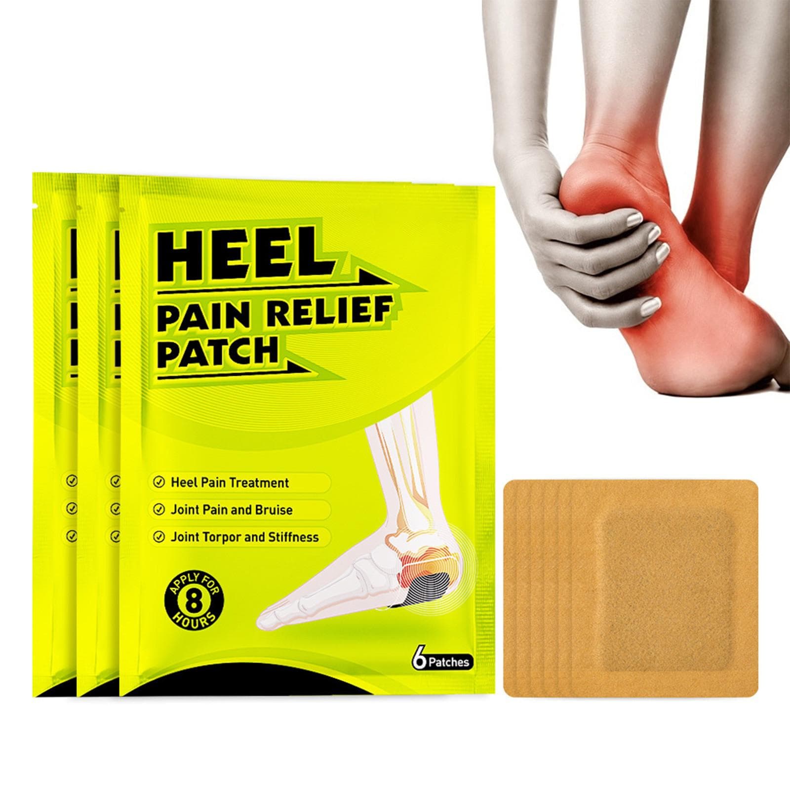 6x Heel Spur Pain Relief Patches Plantar Fascia Plasters Quick Metatarsal Fascia Heel Pain Patches