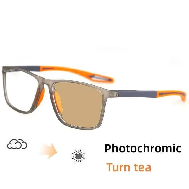 Outdoor Anti-collision Photochromic Sports Glasses Anti-blue Light Near Sight Glasses Fashion Trend Sunscreen Myopia -2.5